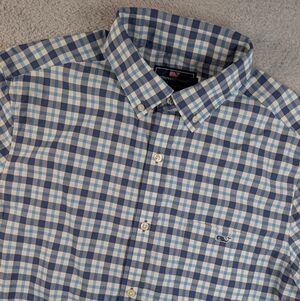 Vineyard Vines Tucker Shirt Mens M Blue Plaid Classic Fit Button Down